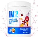 IV2 Premium Hydration Powder - mešanica elektrolitov brez sladkorja + aminokislin in esencialnih vitaminov I Vegan, Ne-GMO, Gluten-free, kofein-free (40 strežb)