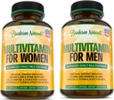Ženski multivitaminski dodatek + moški multivitaminski dodatek. Vitamini A C D E & Vitamin B Complex. Imunsko-ženska podpora. Izboljša kardiovaskularno in prostatno zdravje. Antioksidant in naravni anergizer