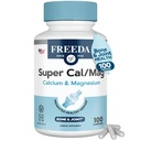 Freeda Super Cal/Mag – Kosher Vegan Bone Health Supplement – Podpira moč kosti, živčno delovanje in sprostitev mišic – Vegetarijanske kalcijeve magnezijeve kapsule – Testirana tretja stran – (100 kapsul)