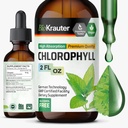 BIO KRAUTER Tekoče kapljice klorofila - Čistilna in Imunska podpora - notranji deodorant - Natrijev bakrov klorofilin Extract dodatek - 2 fl oz