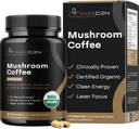 100% Eko goba kava Kapsule - Natural Energy Supplement s 130mg kofeina iz klinično dokazano Zelena kava Fižol & Guayusa Izvlečki za Jitter-free energije & Focus (60 Serving)