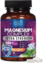Magnezijev kompleks Kapsule 500 mg z oksidom, glicinatom, malatom, citratom - visoko Absorpcijski kompleks kelirani magnezijev mineral – za podporo zdravju mišic, kosti in srca - 60 kapsul