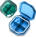 Vsak dan tablete Organizator, 2 Pack 4 Kompartmenti majhne tablete Box Portable Pill Primer, Potovalne tablete Organizator za Purse Pocket obdržati vitamine, Cod Jetra olje, Dodatki in zdravila (modra + zelena)