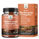 Advanced Gobe Complex kapsule - 10X Lions Mane dopolnilne kapsule z Reishi, Chaga, Maitake & Shiitake za podporo spomin na zdravje možganov in fokus - Nootropic za mentalno jasnost - 120 Caps