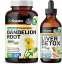BIO KRAUTER Dandelion Root 250 Kapsule in jetrna podpora Tinktura 4 Fl. Oz.