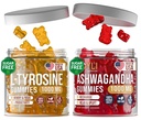 L-tirozin Gumies + Ashwagandha Gumies - L Tirozin dopolnilo in Ashwagandha dopolnila Bundele - Ashwaganda, L-tirozin za otroke in odrasle - 60 Ashwa Gumies, 60 L-tirozin Focus Gumies