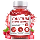 Kalcijev citrat 1200mg Gumiji z vitaminom D3: s kalcijevim magnezijevim cinkom Vitamin D3 K2 za mišično imuno - Ultimativna absorpcija Kalcij dodatek za ženske in moške, brez sladkorja