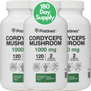 Pristine's Cordyceps goba (3 Pack) 1000 MG - Athletic Performance, Endurance & Immunity Adaptogen Kapsule dodatek - 180 Day Supply - Antioksidant proti staranju