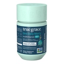 True Grace Men's 40+ En dnevni multivitaminski fermentirani minerali, organski adaptogeni in gobe celotno telesno ravnovesje Imunska, vzdržljivost, podpora kosti in srca dodatek - Non-GMO - 30 Veganske tablete