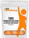 BulkSupplements.com Betain brezvodni prašek - trimetilgliin, TMG dodatki, TMG prašek - Betain TMG - Gluten Free, 1500mg na serviranje, 500g (1,1 lbs)