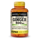 MASON NATURAL cel Herb Ginger 500 mg, 2 mesec oskrba, naravni zeliščni dodatek, 60 kapsul