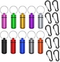 Majhne prenosne tablete z verigo ključev, (10 Pack + 10 karabinjerjev) vodoodporne tablete Aluminum Organizator Metal Mini Box Pocket Drug Storage Container for Outdoor Camping Travel