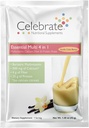 Praznujte vitamine 4-v-1 Bariatrični multivitaminski s kalcijevim citrat proteinom Shake, 500mg Kalcij, za postbariatrično kirurgijo, Vanilla Cake Batter, 15 Enojnih serverjev
