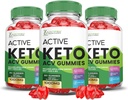 (3 paket) Active Keto ACV Gummies Napredna Formula 1000MG ActiveKeto Keto Gummies Apple Cider Vinegar Oblikovan z Granatni sok sladkorne pese v prahu B12 Vegan Non GSO 180 Gummys
