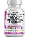 Čiste Nutraceuticals mleko Thistle NAC Chanca Piedra pesa koren Artichoke Astragalus Dandelion koren - jetra čiščenje Detox in popravila dodatek Plus TUDCA Choline & Ginger - 1Pack