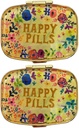 2 paketi Vintage tablete organizatorji Metal Retro tablete škatle srčkan tablete primeri za torbice / vtičnice prenosljiv kompakten za zadrževanje vitaminov/tilenol/dodatki/zdravila/tablete (srečne tablete z ogledalom v notranjosti)