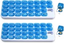 31 Dan Mesečne tablete Organizator z pop ven žepne tablete in shranjevanje pladenj za vitamine, dodatki, Domov, Delo ali potovanje - 2 Pack modra