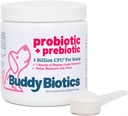 Buddy Biotics Probiotic + Prebiotic za pse- Gut Flora zdravje, Prebavno in imuno zdravje, Diareja in Bowel podpora – 5 milijard CFU na Scoop