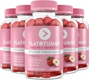 Flat Tummy Apple Cider Gummies, 60 Število (5 Pack) – ACV Gummies, Detox, Podpora Gut Health – Vegan-prijateljski, Non-GMO - Beet in Granate Superfood praški, Vitamini B6, B9 & B12