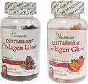 Nature Glow Glutatione Collagen Glow, 60 Organski žvečljivi žvečilni gumiji (Bottle) in brusnice (1 steklenica)