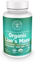 Kapsule glive Ekološka levja griva - 1.000 mg Visoka moč - Brain Boost, Fokus & Imunska podpora - Non-GMO, Vegan, 60 Count