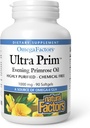 Naravni dejavniki Ultra Prim Evening Primrose Oil 1000mg, naravni vir Omega-6 GLA, 90 Softgels
