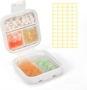 Dynippy Daily Pill Organizator 5 Kompartmenti Prenosni Vlažilni dokaz majhna tabletka Primer za Žepke tabletke Potovanja Tablete Box Portable Medicine Vitamin Fish Oil Holder Container (bela)