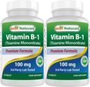 Najboljši naravni vitamin B1 kot tiamin mononitrat 100 mg 120 tablete (120 število (Pack of 2))
