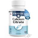 Freeda Kalcijev citrat – Kosher Vegan Bone Strength Supplement – Podpira gostoto kosti in mišične funkcije – kalcij 1000mg na odmerek – brez dodanega vitamina D – (100 tablet)