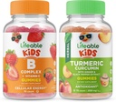 Življenjski B kompleksni otroci + Kurkumin Curcumin Otroci, Gummies Bundle - odličen okus, Vitamin dopolnilo, Gluten brezplačno, GSO brezplačno, Žvečljivi Gummy