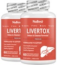LiverTox - Advanced Jetra Detox & Cleanse Formula - Zeliščna jetrna podpora z mlekom Thistle, Kurkurja, Artichoke, Dandelion, Beet & Cink pomaga Jetrna funkcija & Prebava 