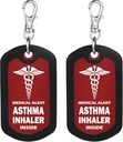 mnmoom 2pcs Astma Vdihovalec znotraj oznako-rdeč medicinski opozorilni Zipper Pull Bag
