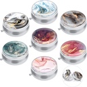 7PCS okrogle tablete Box Case, ULENDIS 3 Compartment Portable Cute Travel Pill Medicine Tableta Vitamin imetnik Organizator, Okrasno barvanje zdravila Shranjevalnik za žepno potovalno darilo