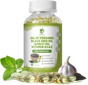 Lukaree Oregano Oil Kapsule s črnim oljem, česnovo olje, vitamin D3 E, 99% visoko koncentriran karvakrol - antioksidant, imunoglobulin in digestiv podporo*, 120 Mehkužne kapice, 60 Day Supply, Non gensko spremenjeni organizmi
