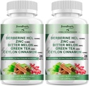 GREENPEOPLE Berberine dodatek s Ceylon cinamon - 120 Count Berberine 1500mg Berberine HCL Kapsule z Bitter Melon / Artichoke ekstrakti in naravnih zelišč za imuno podporo 2 paket