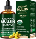 Mullein kapljice za pljuča, Mullein Leaf & Licorice Extract Support Lung Cleanse & zdravo dihanje, Organic Mullein Leaf Tincture Zeliščni dodatek, Brez dodatkov Mullein Extract kapljice 2 fl Oz 60Ml