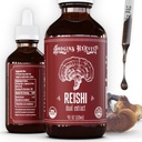 Hodgins Harvest Organic Reishi Gobe Izvleček tinkture - ekstra koncentriran dvojni ekstrakt dodatek - Podpira zdravje srca in dobro počutje - USDA Organske gobe - 4 oz