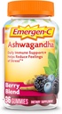 Emergen-C Vitamin C in Ashwagandha Gummies, Prehranska dopolnila za imuno podporo, Berry Mešanica, Nazaj v šolske esencials - 36 Count