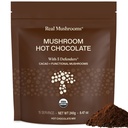 Prave gobe Organic Hot Chocolate Mix z Reishi, Turčija Tail, Chaga, Shiitake, Maitake – Cacao Powder Organic Goba– 5 Branilci gob Cacao Powder, Vegan, Gluten-free, 15 Servinges
