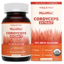 Ekstrakt gob organskih kordyceps - 70% Beta glukanov - najvišje aktivne ravni hranil, Max Potency Cordyceps Kapsule, US Grown + ultrazvočna ekstrakcija - zmogljivost, imuniteta in energija - 60 kapsul