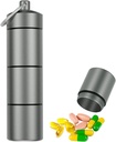 Velika Keychain tablete imetnik, EFFIET 3 Compartments Metal Pill Fob Case, Travel Medicines Container za tablete za nujne primere/vitamin/ribja olja/kapsule, vodoodporna za potovanja, pohodništvo, Camping (Matt končal)