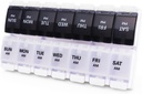 Velike tablete Škatle in organizator 2 krat na dan, MOLN HYMY 7 dan AM Pill Case, 14 Kompartment tablete Dispenser obdržati velike vitamine dopolnila ribje olje (črna+bela)