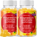 BionerLab Magnezij Glicinat Žvečilni gumiji (600mg) za otroke in odrasle Moški - Veganski kompleks s kalcijevim kalijevim vitaminom D B6 L-teanin - sladkor in gluten brez - pomarančni okus