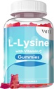 VAITE L-Lysine 800mg Gumiji z vitaminom C - kožo, ustnicami in prehladom* Podpora za ženske - lizin za odrasle, podpira zdravje tkiva in imunski sistem, aminokisline in kompleksne dodatke, 60 Vegan žvečljivi