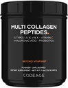 Koda Multi colagen peptidi + probiotiki Črna izdaja, Vitamin C, Hyaluronska kislina v prahu dodatek, trava-Fed, pasterizirana, hidroliziran, nič ogljikovih hidratov, Tip I, II, III, V & X, Unflavored, 21oz