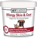 Vet Classics Alergy Skin & Coat Support Pet Supplement for Psi & Mačke – Pet Health Supplement for Cat Skin Moistrure, Dog Alergies, Pet Respiratory Health– Vključuje antioksidantov – Soft Chews 90 Ct.
