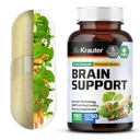 BIO KRAUTER Podpora za možgane - 100 Count - 1300 mg Mešanica Ashwagandha, Panax Ginseng in Ginkgo Biloba - Vegan, brez polnil