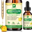 Magnezij Glycinate Complex, Magnezij Tekoča kapljica z magnezijevim citratom, kalcij, kalij, vitamin D3, cink - Magnezijev Taurat dodatek za kosti, energija, Podpora mišic