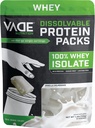 VADE Nutrition Dissolable Protein Packs - 100% Whey Isolate Protein Powder Vanilla Milkshake - Nizki ogljikovi hidrati, brez laktoze, brez sladkorja, brez maščob, brez glutena - 30 Packets to Go