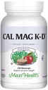 Maxi Health Moški in ženske 500 mg Kalcijev dodatek z vitaminom D3 (2000 i.e.), magnezijem (250 mg) in vitaminom K2 (150 μg) - podpora za kosti, zobe in sklepe - 120 kapsul